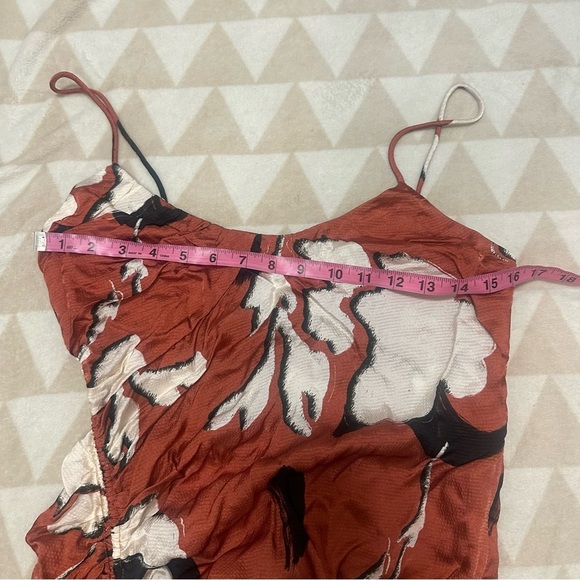 Tanya Taylor ruched slit sleeveless floral midi dress - Picture 4 of 4